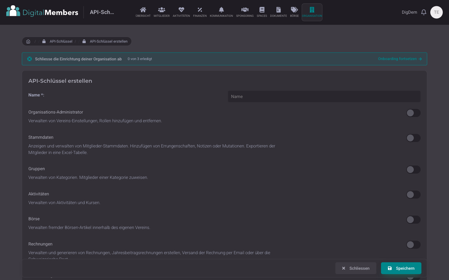 API-Schlüssel selbst erstellen, mit feinen Rechten