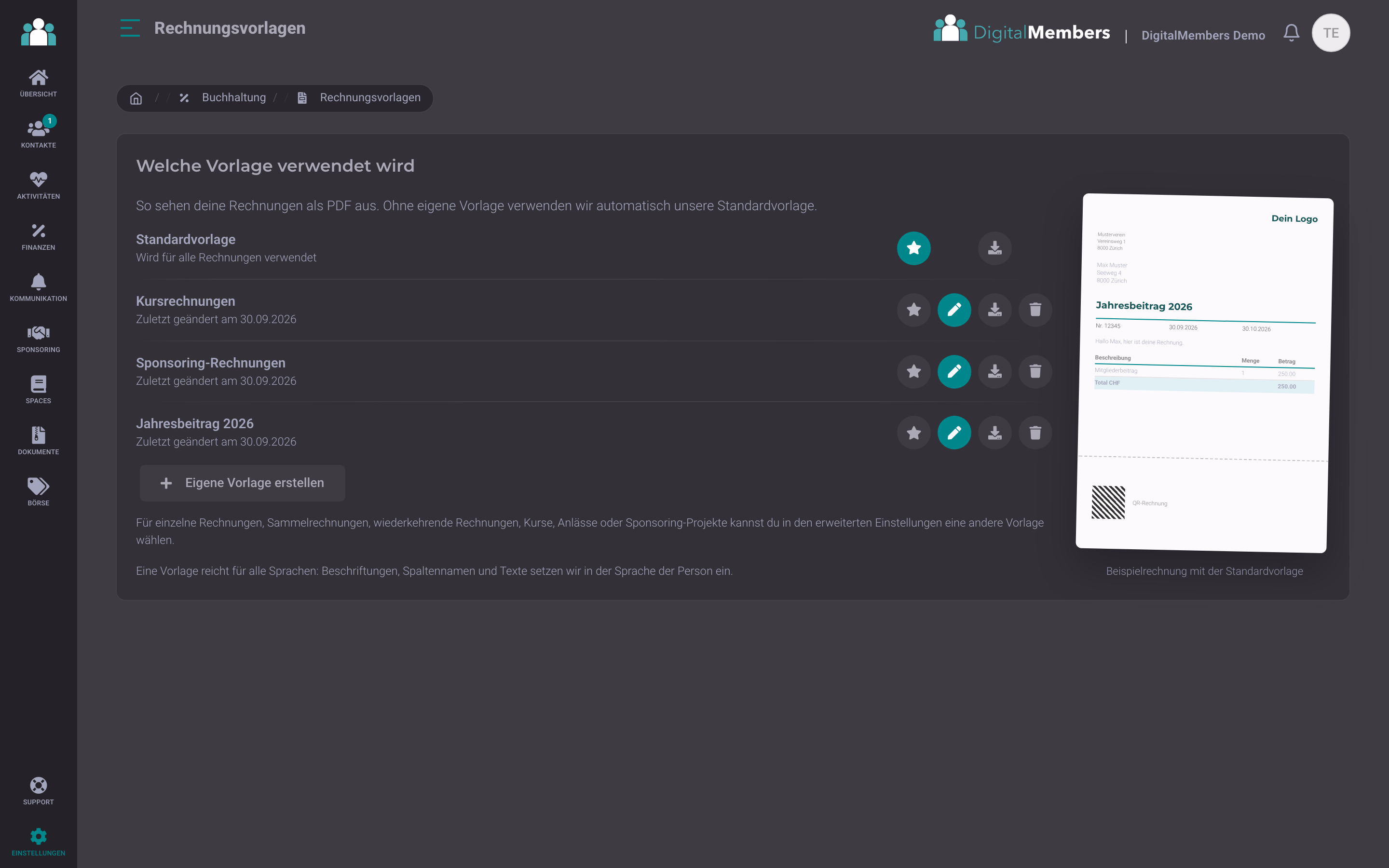 Plusieurs modèles de facture à ta mise en page · DigitalMembers